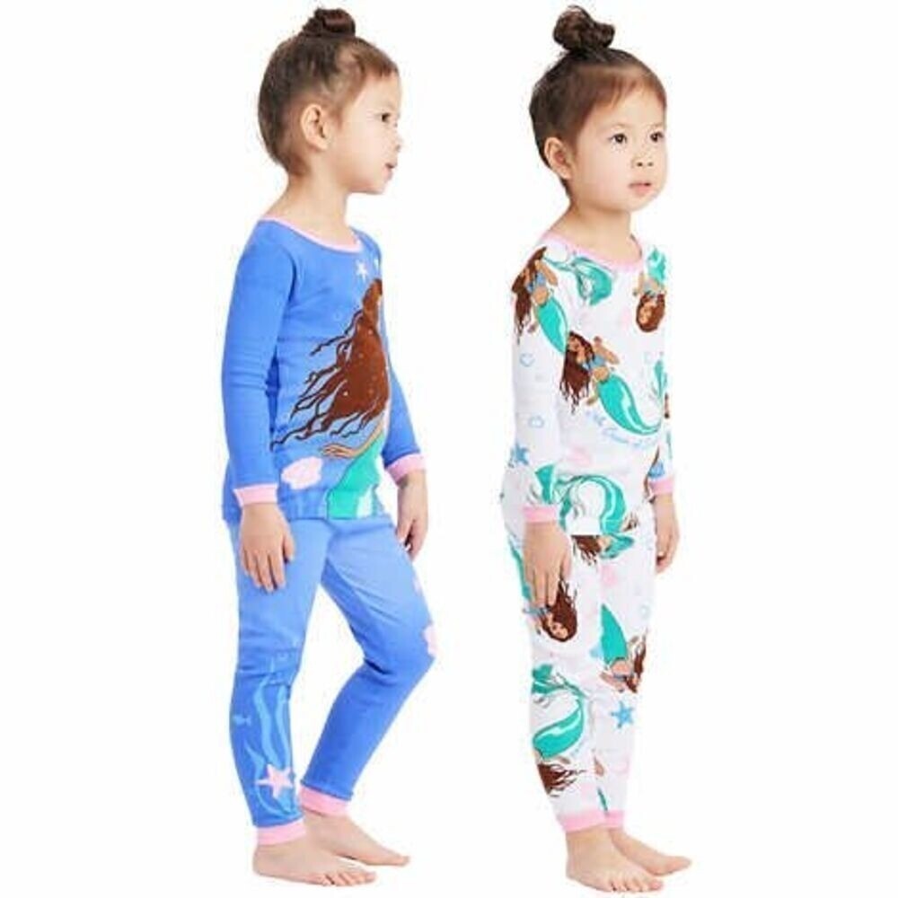 Disney Ariel Character Kids' 4-piece Cotton Pajama Set Size 2T New with Tags! - Picture 4 of 7